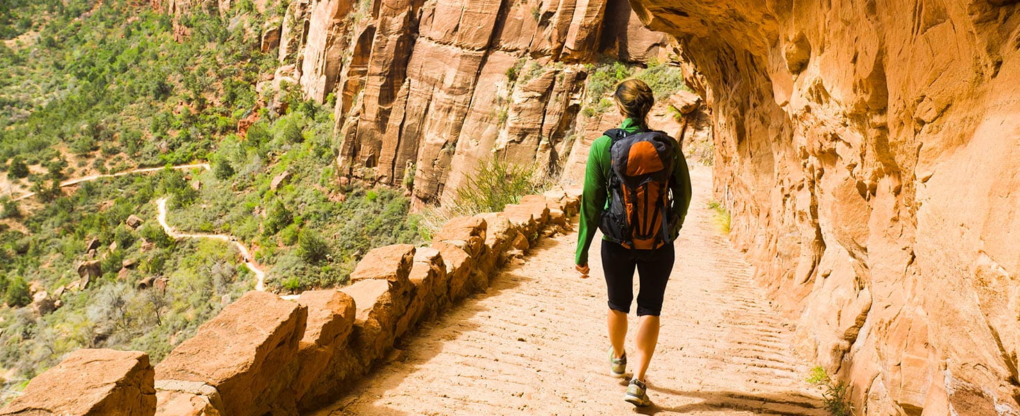 Hiker in Zion National Park
