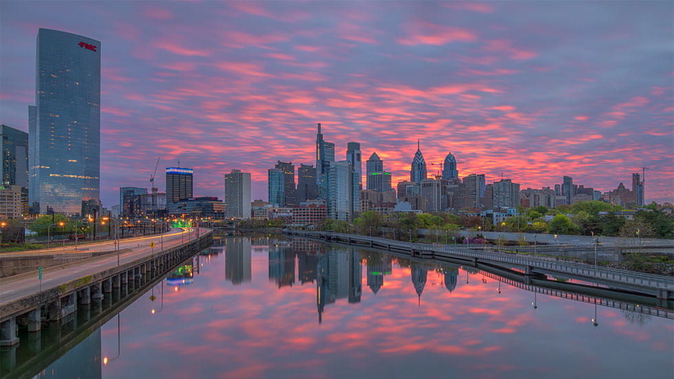 sunrise in Philadelphia