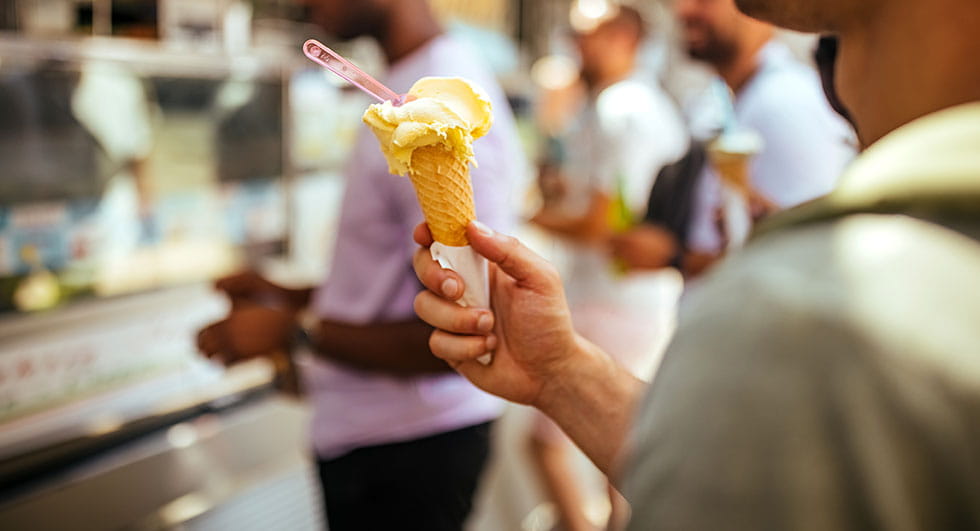 Customer with Ice cream