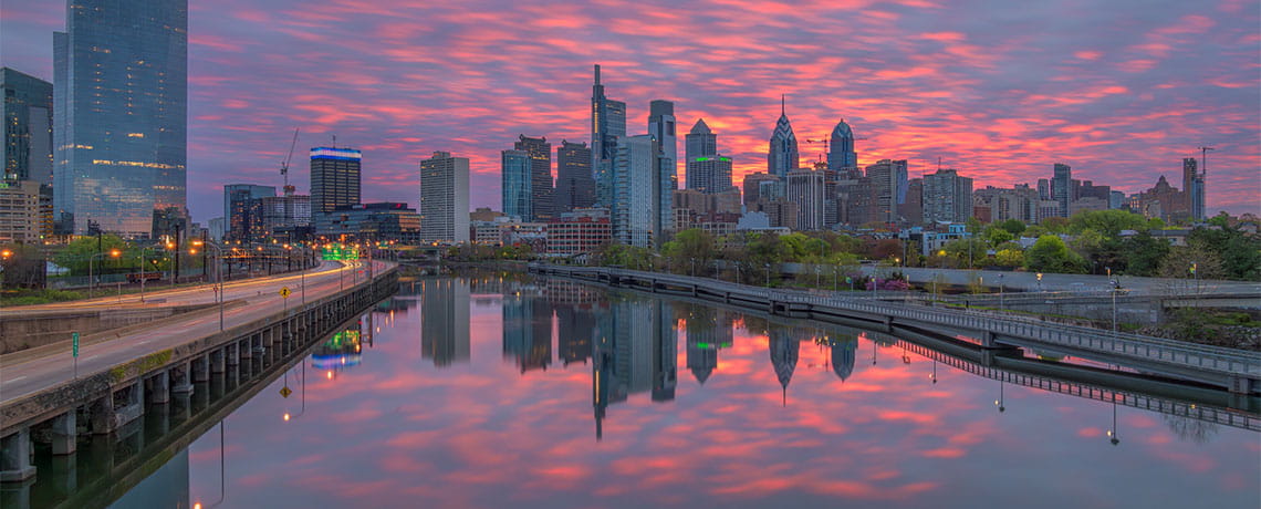 sunrise in Philadelphia