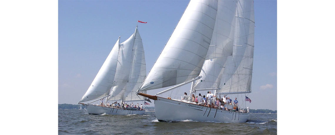 Schooners Woodwind and Woodwind II offer on the Chesapeake Bay in Annapolis, Maryland