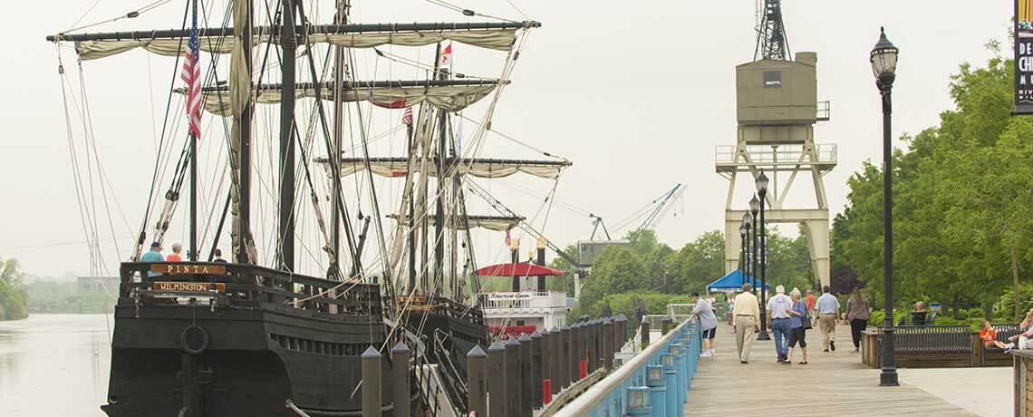 The Kalmar Nyckel docked in the Christina River in Wilmington courtesy of Moonloop Photography LLC 