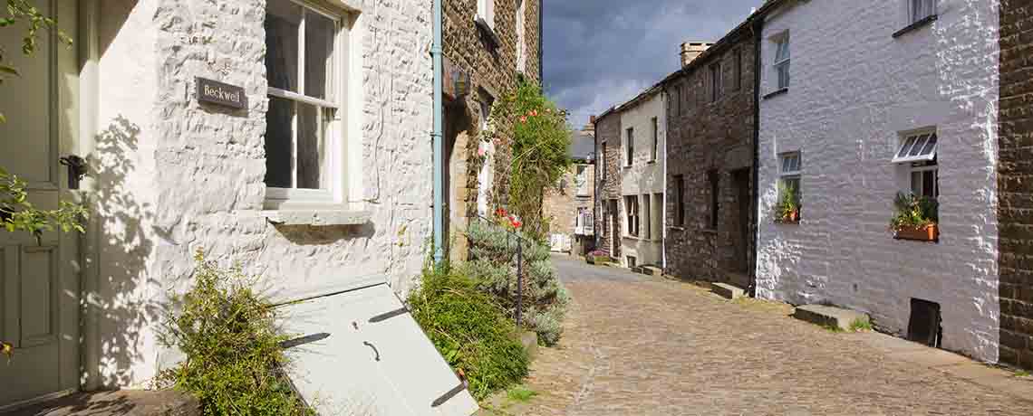 A street of historic homes in Dent