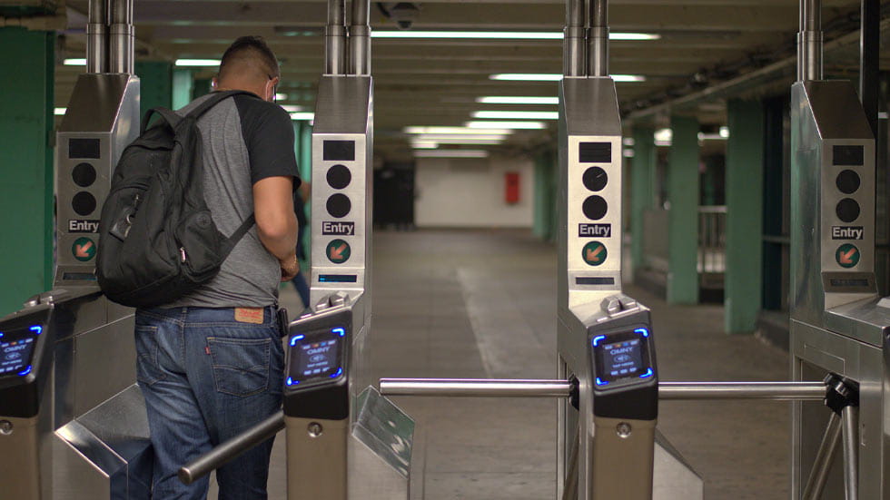 Contactless OMNY fare payment system for the New York City subway 
