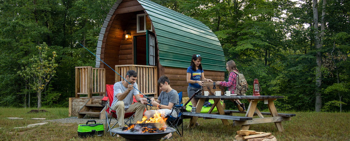 Family Camping in cabin in Virginia