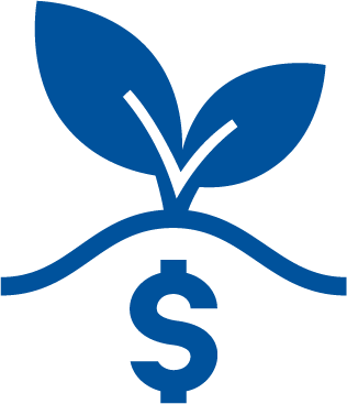 Blue Leaves Dollar Sign High Yield Savings Accounts
