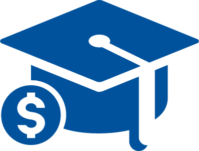 Blue Cap Dollar Sign Student Loan Program
