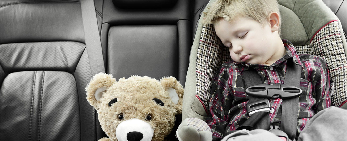 Baby sleep in carseat in a vehicle