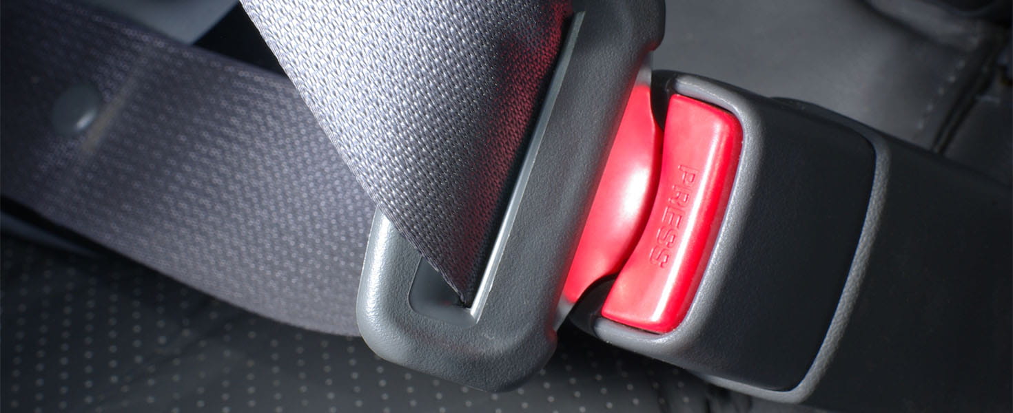 Close up of car seat belt