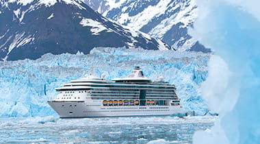 Royal Caribbean ship cruising through Alaska waters
