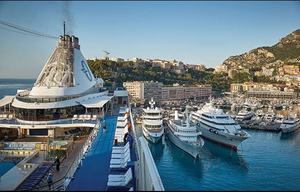 Oceania Cruise ship docked in Port Hercules, Monaco