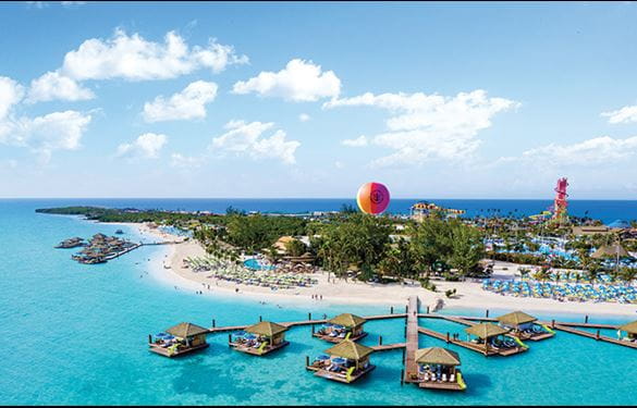 CocoCay Royal Carribbean - View overlooking private island with attractions