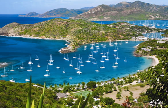 Aerial view of the English Harbour in Antigua