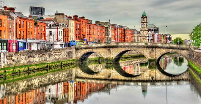 View of Mellows Bridge in Dublin Ireland.