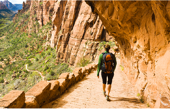 Hiker in Zion National Park
