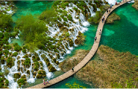 Walking trail through Croatia countryside