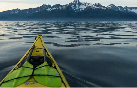 Kayak on water in Alaska