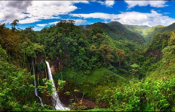 Waterfall in Jungle in Costa Rica