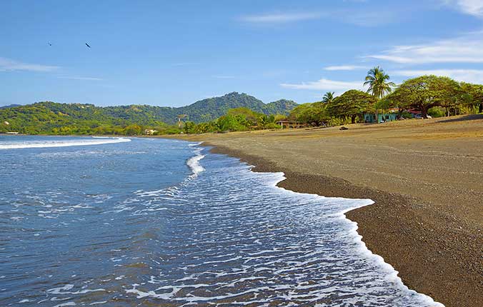 Dark sand Costa Rican beach