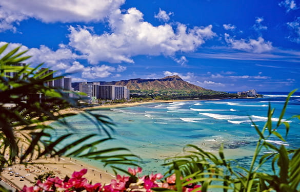Waikiki Beach on a beautiful sunny day