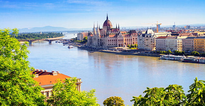 Hungarian Parliament and view of the Danube river
