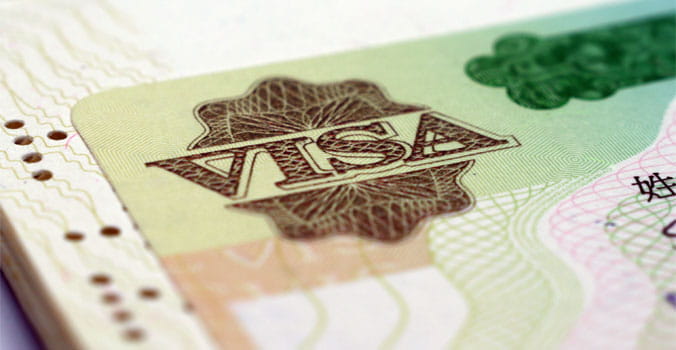 Close up of Visa Passport