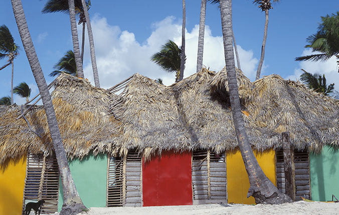 Bright Colored Buildings on the Beach