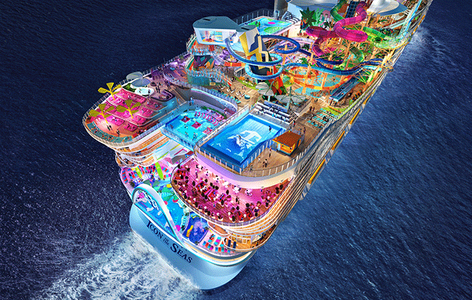 Aerial View of the Icon of the Seas