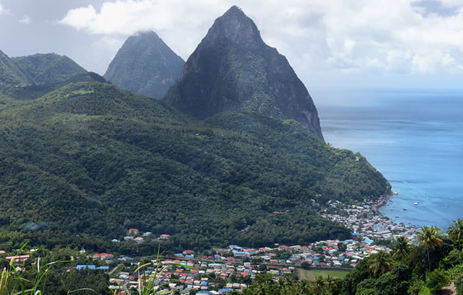 Aerial view of Saint Lucia