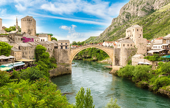 Bridge over river in Europe