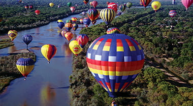 Hot-air balloons over Albuquerque