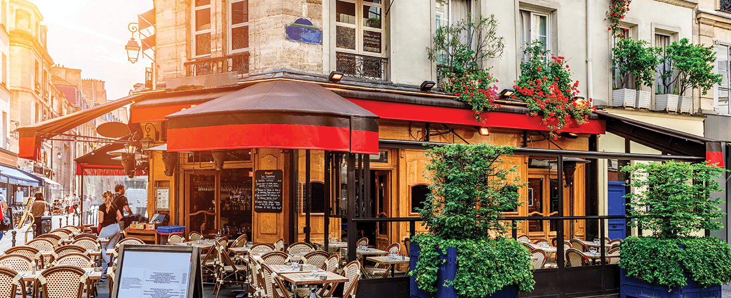 September 2021 Vacation Guide - outdoor cafe in Europe