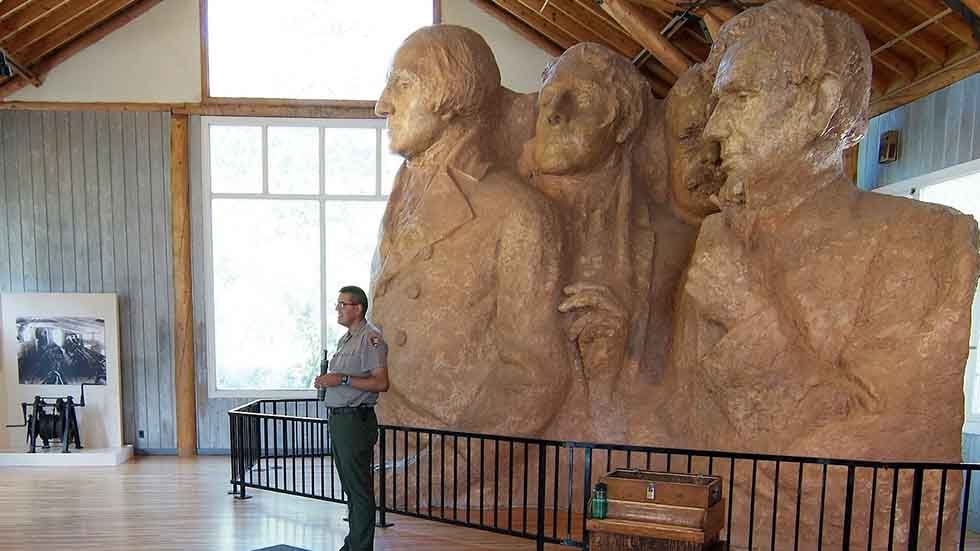 Mount Rushmore Ranger talk in front of model