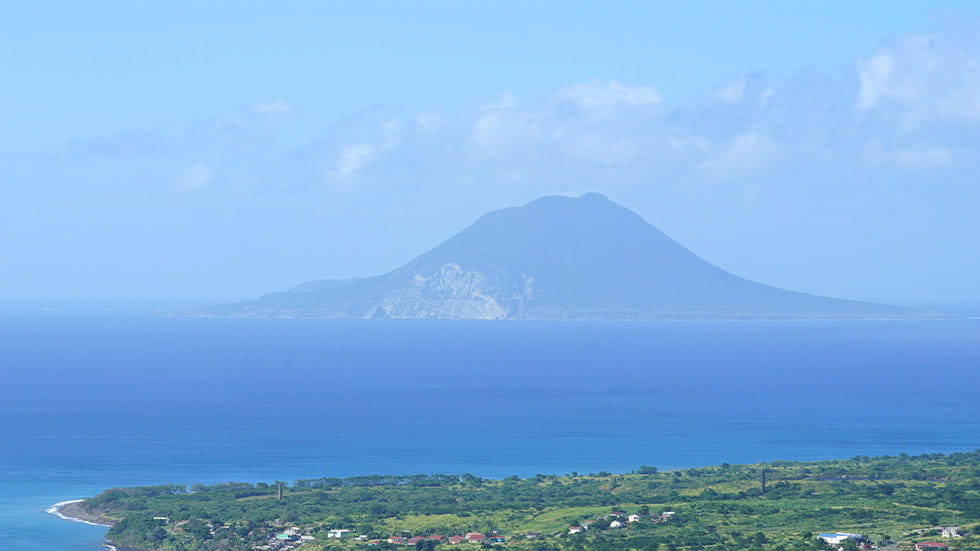 View of Sint Eustatius seen from St Kitts