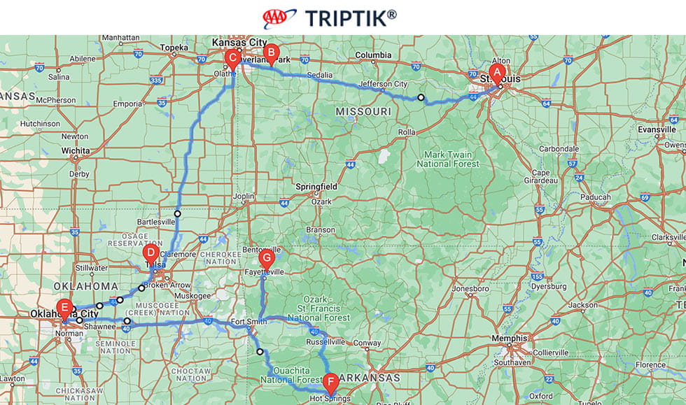 AAA Trip Tik map image