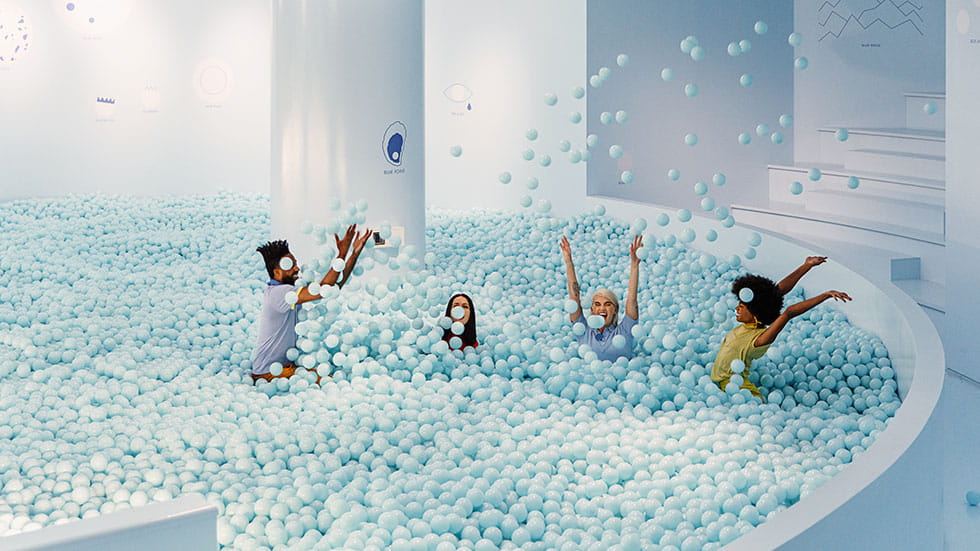 Giant ball pit in the Color Factory