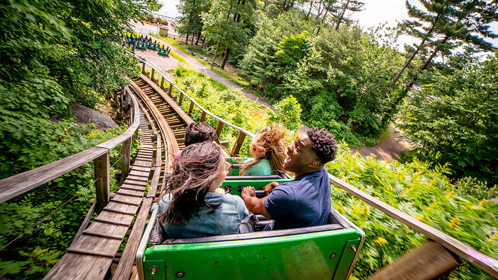 Enjoying a roller coaster ride with a unique sensory. Photo courtesy of Lake Compounce Amusement Park