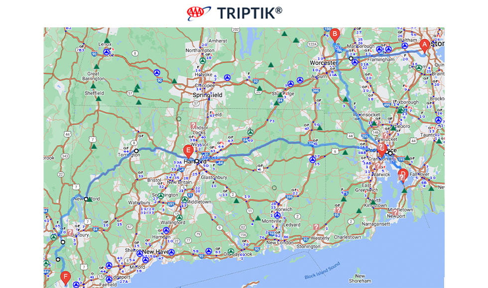 AAA Trip Tik map image