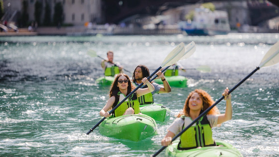 2019 Summer Photoshoot with Urban Kayaks. Photo courtesy of Graham Chapman and Choose Chicago