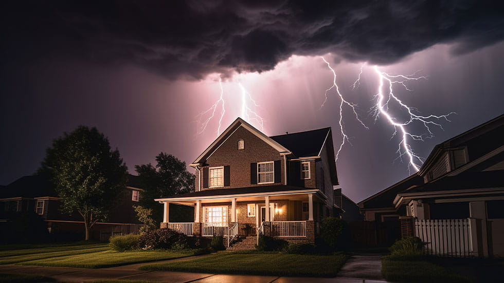 Lightning striking homes