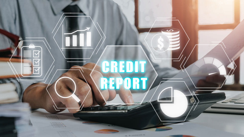 Online Credit Report concept