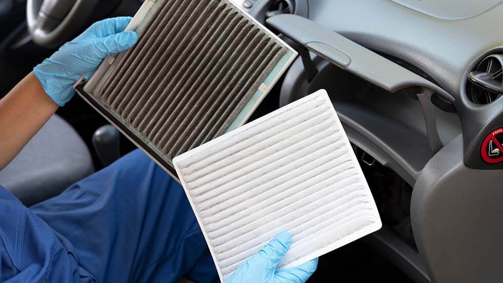 Replacement of cabin pollen air filter