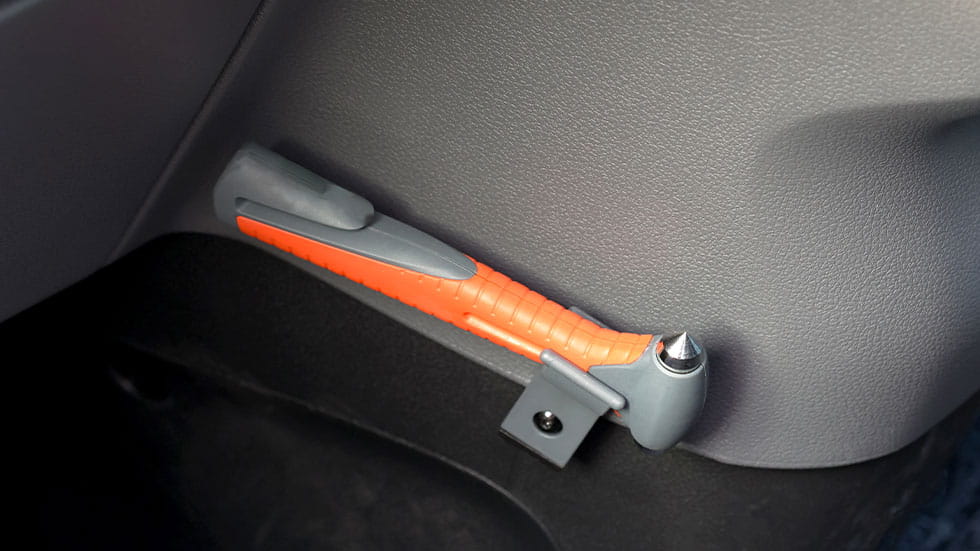 seatbelt cutter and hammer tool