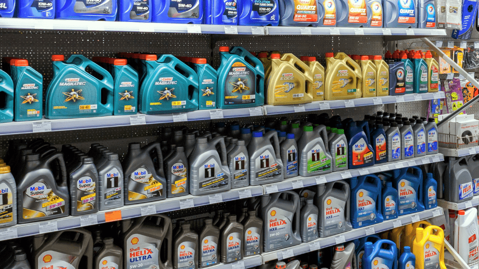 variety of motor oils in store 