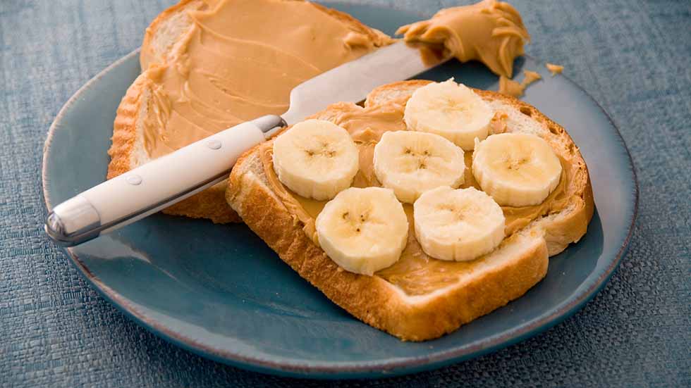 Banana And Peanut Butter Sandwich