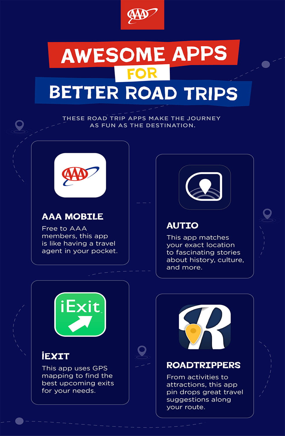 AAA road trip apps infographic