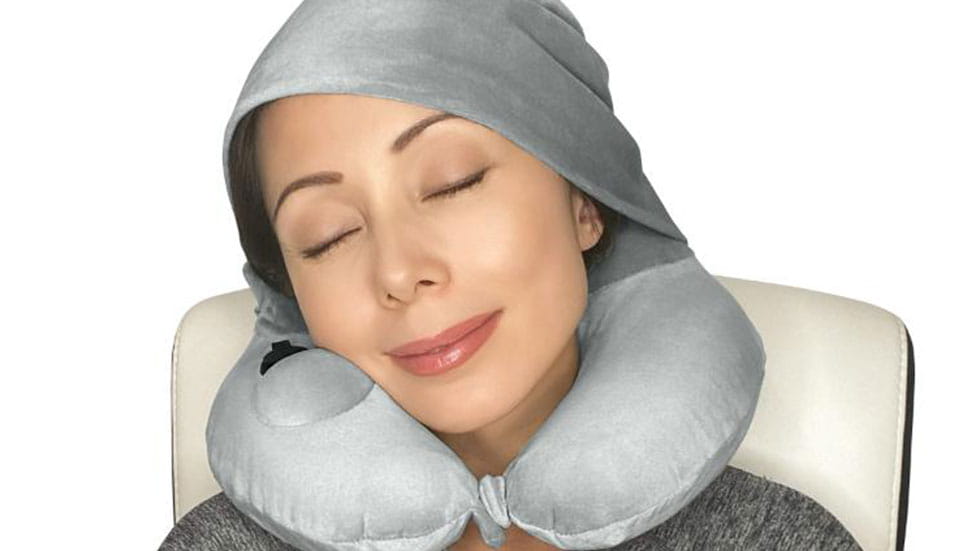 A Comfortable Hooded Travel Pillow