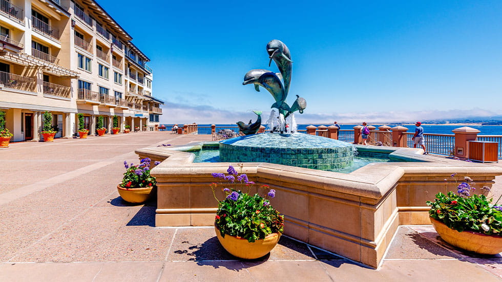 Dolphin fountain at Monterey Plaza Hotel & Spa
