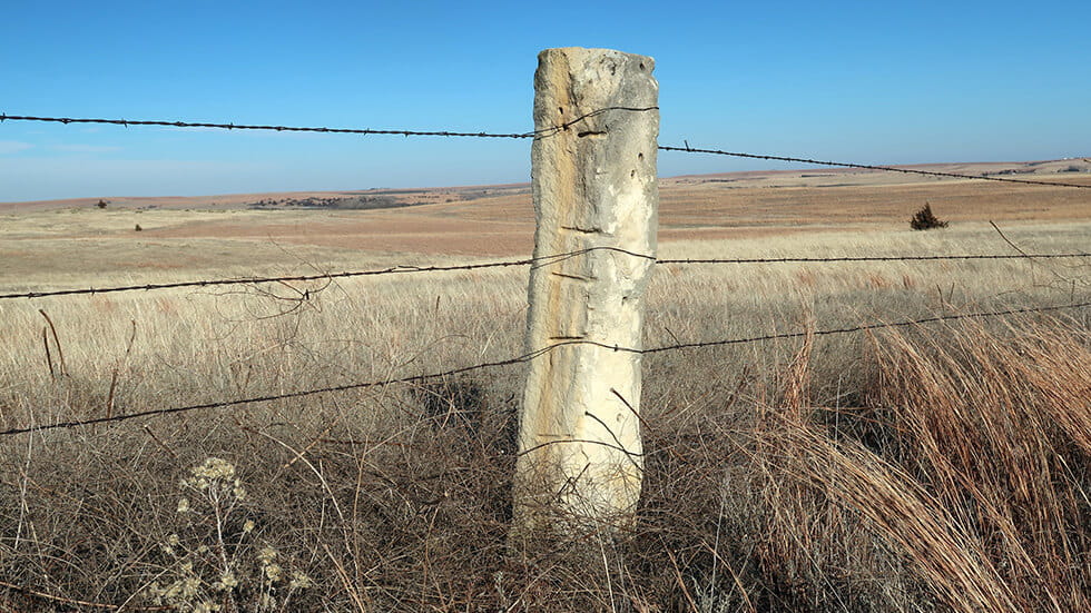 Limestone Fenchpost in Lucas, Kansas