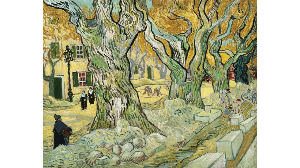 Vinvent van gogh's The Road Menders, 1889, The Phillips Collection
